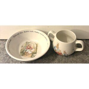 The World of Peter Rabbit by Wedgewood Childs Bowl and Mug  # 3304